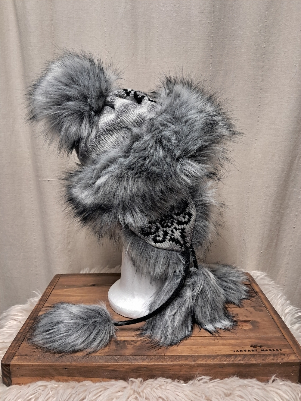 Polish Faux Fur Trapper Hat OS